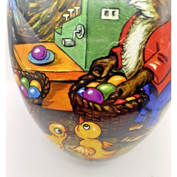 Easter Egg Paper Mache Vintage Nestler Made in Germany Used 6X4 Inches - Picture 12 of 14